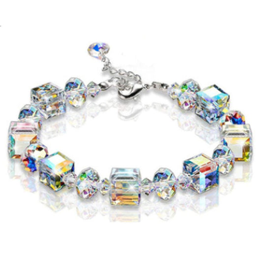 Glass Geometric Bracelet Lightweight Design With Extender Womens Jewelry Gift For Her Special Occasion For You