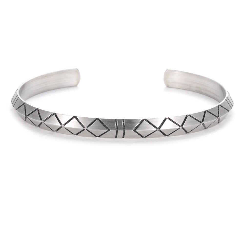 Men Copper Silver Plated Bracelet Twist Bamboo Knotted