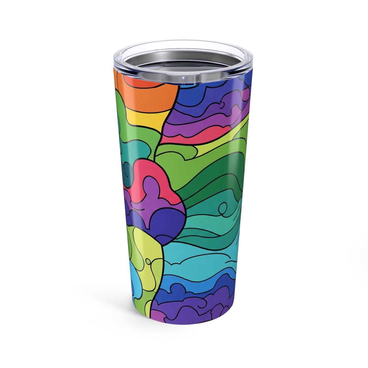20oz Stainless Steel Tumbler With Printed Design Double Wall Vacuum Insulated Spill Resistant Durable Travel Mug