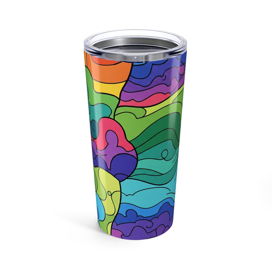 20oz Stainless Steel Tumbler With Printed Design Double Wall Vacuum Insulated Spill Resistant Durable Travel Mug