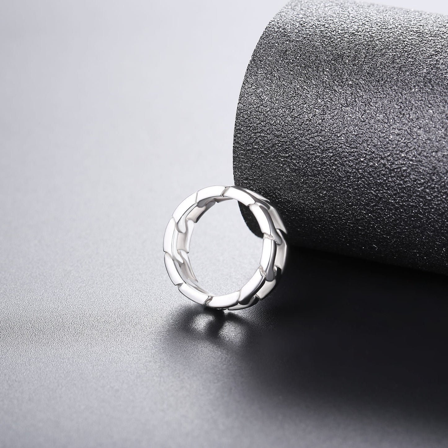 Mens Titanium Steel Ring Geometric Design Unisex Electroplated Durable Fashion Jewelry Accessory Everyday Wear