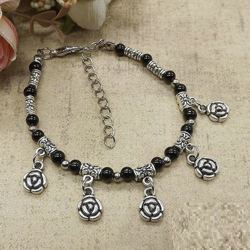 Unisex Bracelet With Tibetan Silver Beads Bohemian Ethnic Fashion Jewelry Travel Accessory And Trade Show Gift