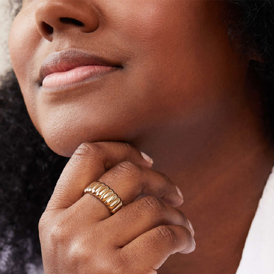 Unisex Horn Thread Ring Electroplated Durable Alloy Jewelry For Everyday Wear Modern Accessory Everyday Styles