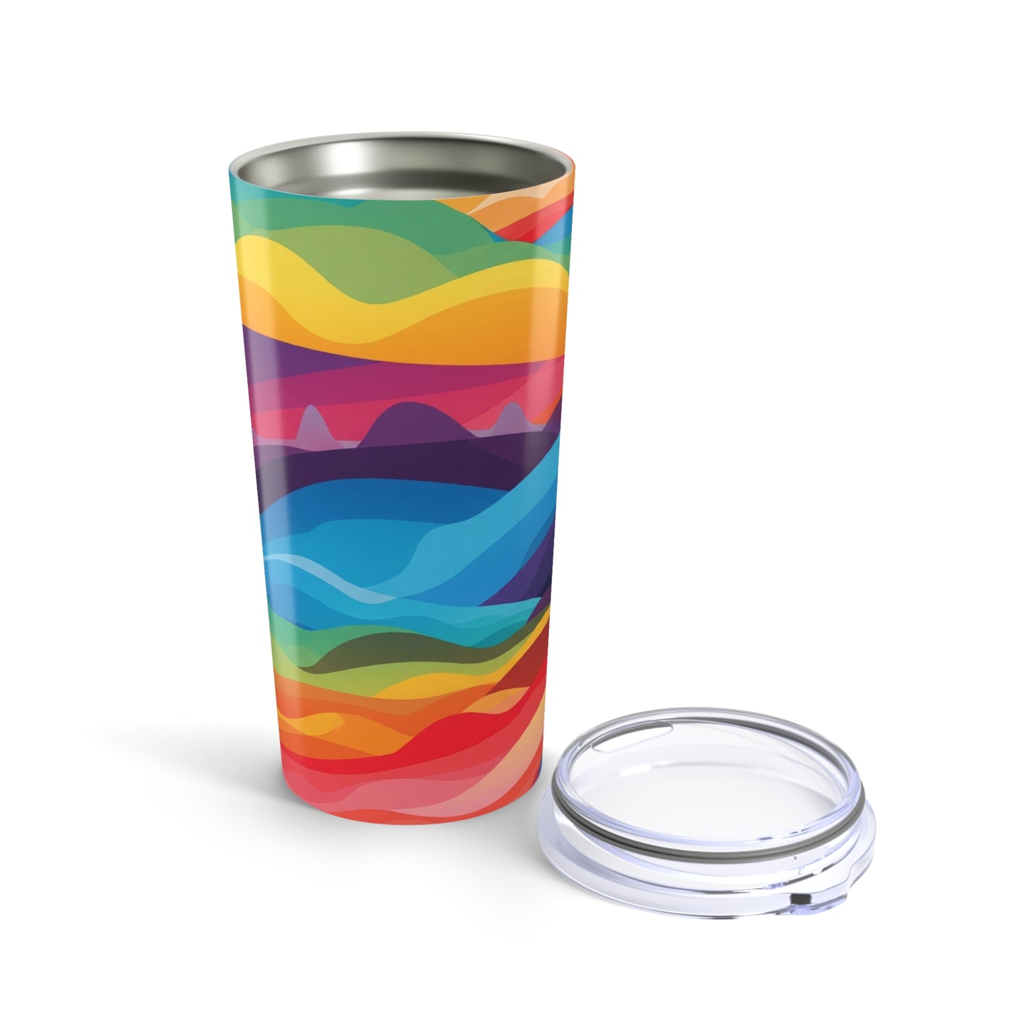 20oz Stainless Steel Travel Tumbler With Printed Design Double Wall Vacuum Insulated Leak Proof For Hot Beverages