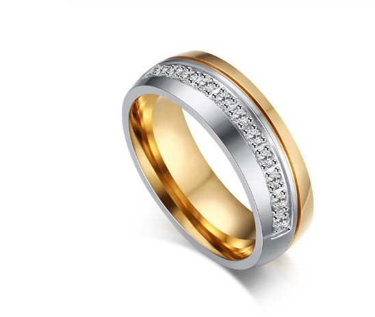 Couples Diamond Inlaid Titanium Ring Set For Him And Her Elegant Durable Promise Jewelry For Anniversary Gifts