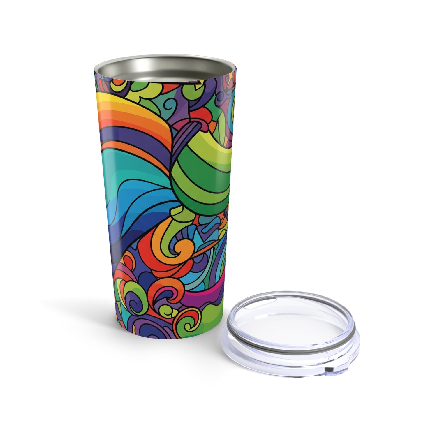 20Oz Stainless Steel Tumbler With Double Wall Vacuum Insulation Spill Resistant Thermal Coffee Cup With Printed