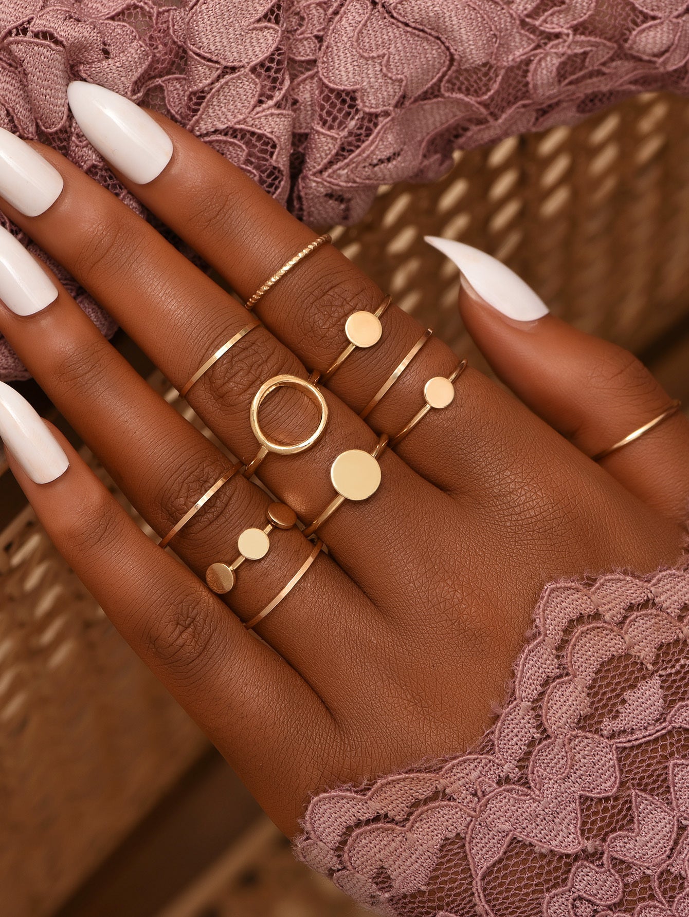 Stackable Metal Ring Set for Women and Girls Minimalist Knuckle Band Fashion Jewelry Ring Set for Everyday Wear