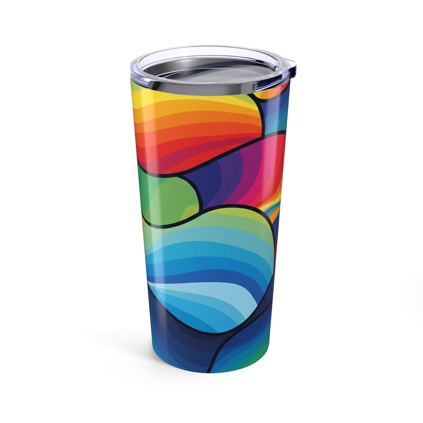 20 Oz Stainless Steel Travel Tumbler With Printed Pattern Double Wall Vacuum Insulated Leak Proof Hot Cold