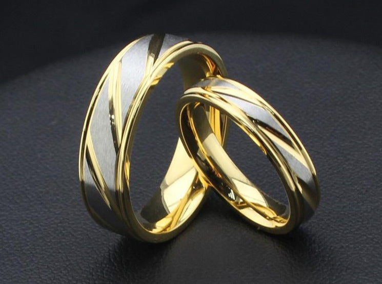 Twill Couple Ring Titanium Steel Handmade Jewelry for Couples with Classic Band Design Symbolizing Unity and Affection
