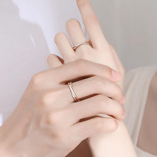 Adjustable Brass Ring For Women And Men Fashion Pair Ring With Luxurious Niche Designs Simple Matching Banding