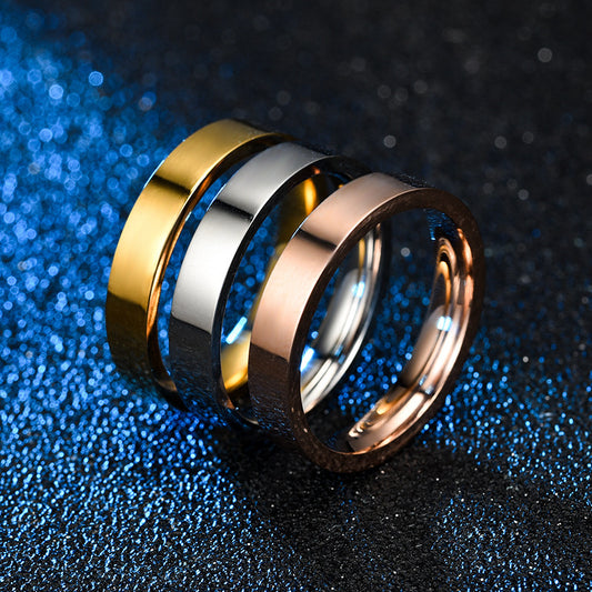 Titanium Steel Couple Rings Electroplated Band 4mm Style