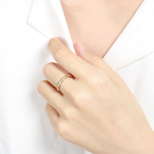 Couple Rings Set For Him And Her Copper Adjustable Wind Wheat Wave Design Literary Rings For Couples Gift Idea