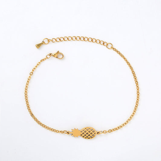 Stainless Steel Pineapple Pendant Bracelet For Women Gift
