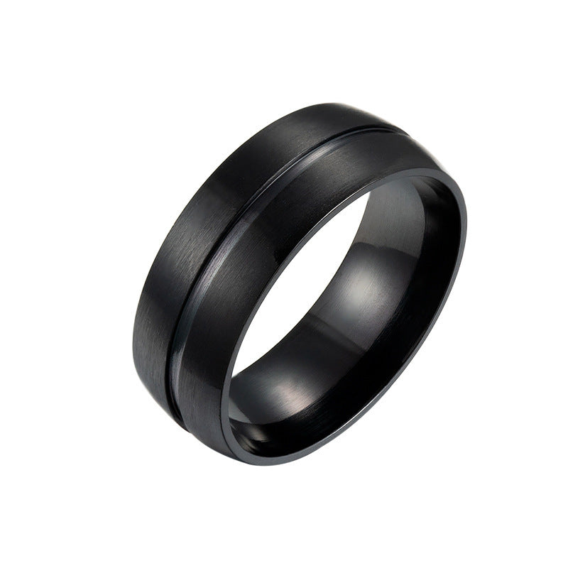 Geometric Black Stainless Steel Ring Unisex Durable Everyday Jewelry Fashionable Ring 6 7 8 9 10 11 12 13 Size