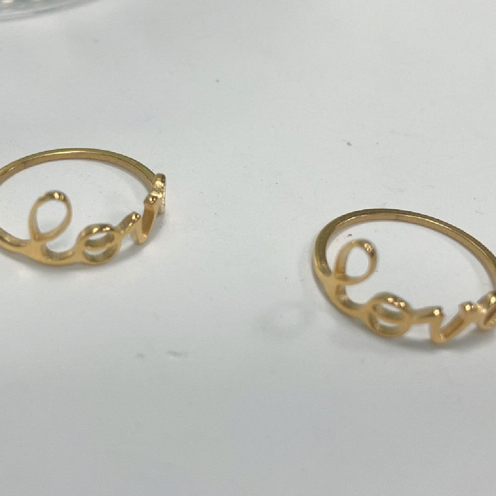 Womens Personalized Initial Letter Ring Stainless Steel Gold Tone Fashion Ring Size 6 7 8 Gifts For Women Gift