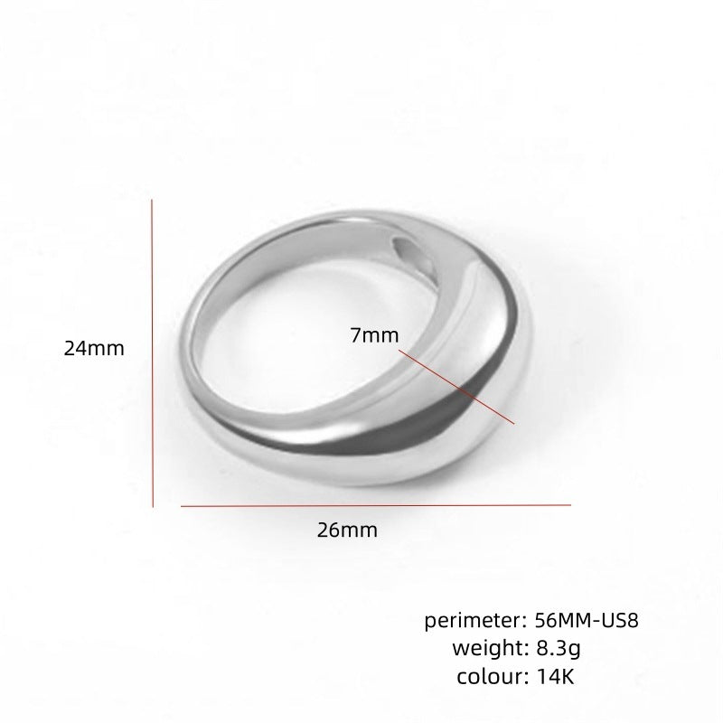 Womens Rings Stainless Steel Minimalist Circular Geometric Glossy Durable Finish Electroplated Jewelry Accessory