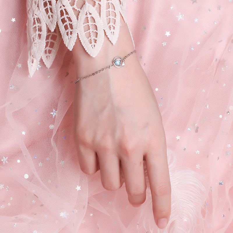 Copper Star Grid Bracelet With Zircon Inlay Celestial Jewelry For Women Planet Inspired Design Timeless Charm