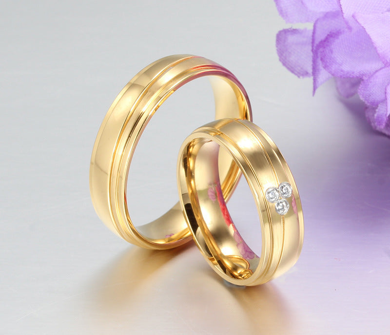 Titanium Steel Gold Plated Ring Electroplated Finish Jewelry For Everyday Wear Hypoallergenic Comforts For Men
