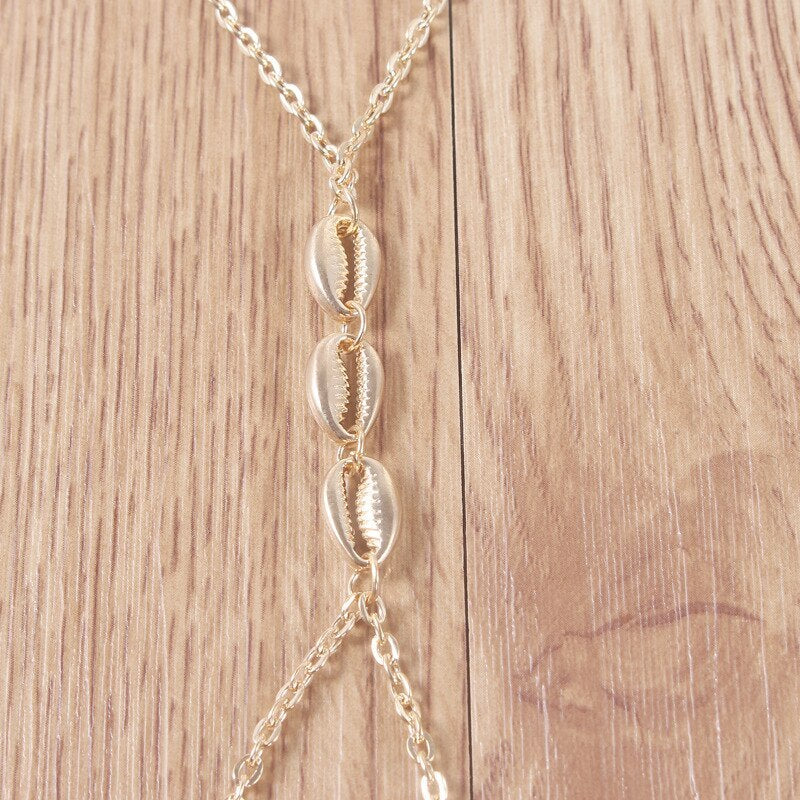 Seashell Double Finger Bracelet Electroplated Alloy Fashion Jewelry Gift For Trade Fairs And Travel Souvenirs Gifts