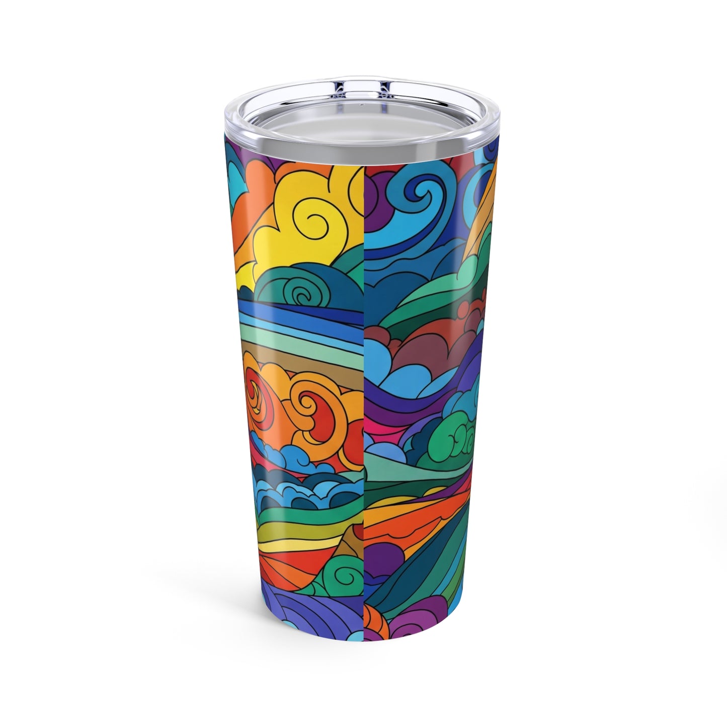 20oz Stainless Steel Printed Travel Mug Double Wall Vacuum Insulated Spill Resistant Cup For Hot And Cold Beverages