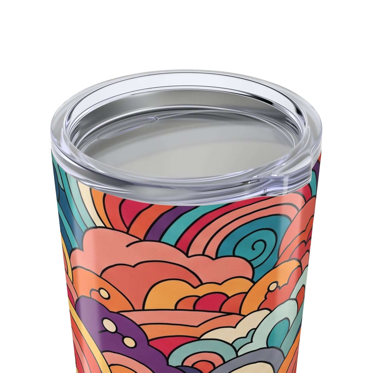 20 Ounce Steel Printed Tumbler Vacuum Insulated Leak Proof Coffee Cup With Lid For Hot And Cold Beverages