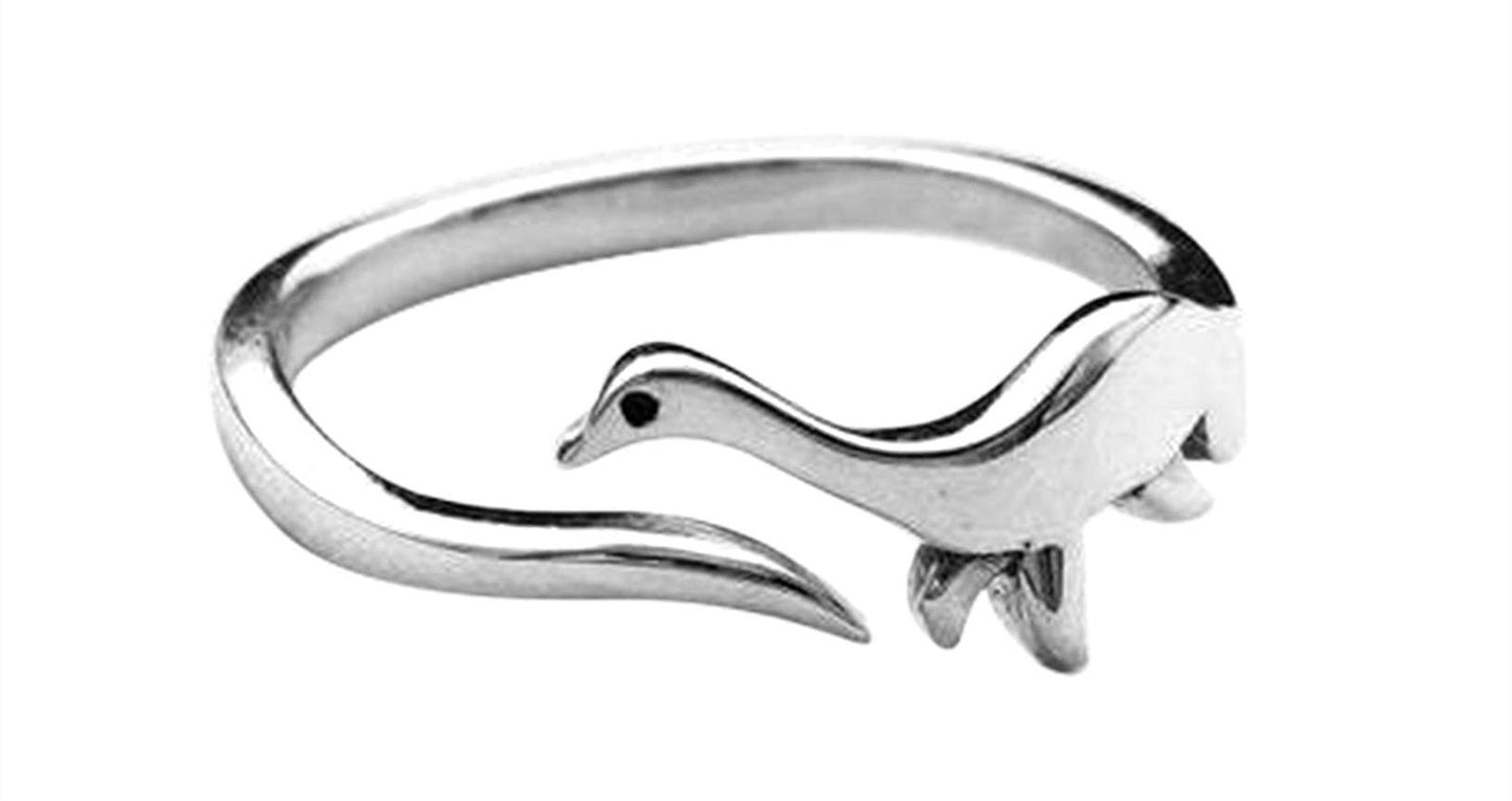 Four Dinosaur Rings Set Ancient Silver Animal Zodiac Adjustable Alloy Unisex Rings For Everyday Wear Now Bests