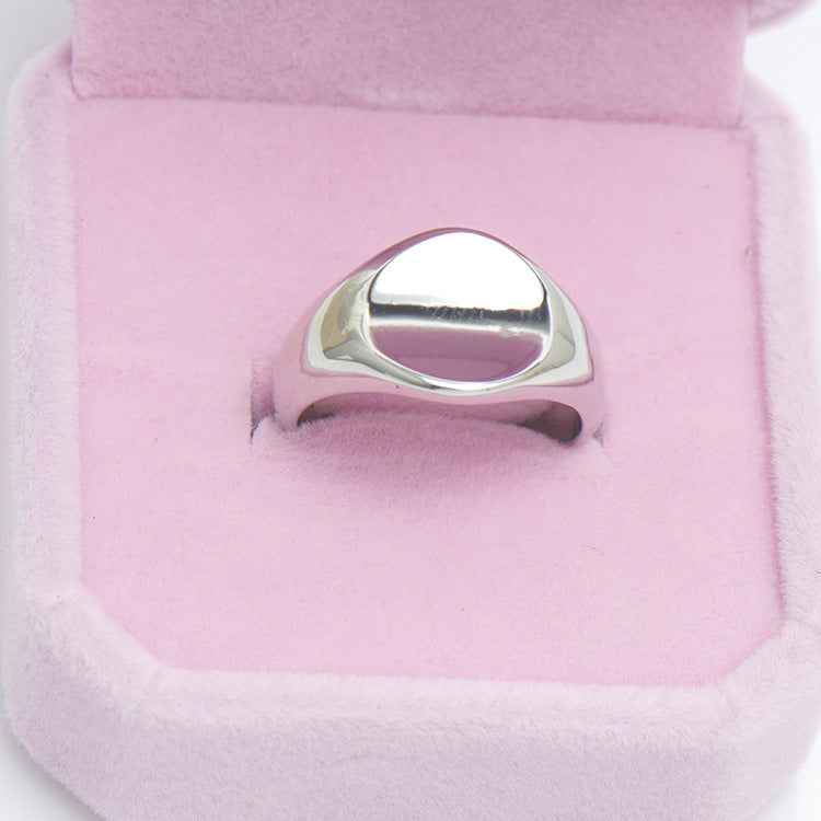 Blank Opening Seal Ring Glossy Neutral With Tail Ring For Men And Women