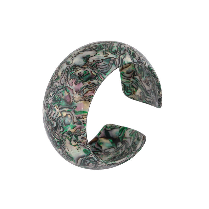 Acetate Bangle Bracelet Round Leopard Print Lightweight Jewelry For Women And Girls Everyday Size 3 Cm For Fit