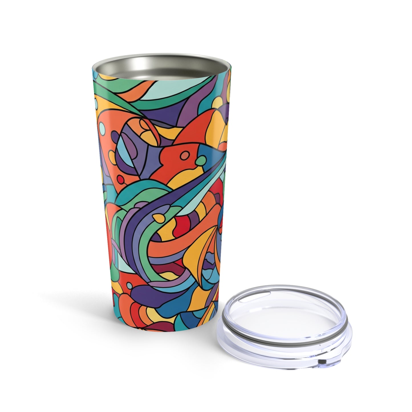 20 Oz Stainless Steel Travel Tumbler With Double Wall Vacuum Insulation Spill Resistant And Printed Design For