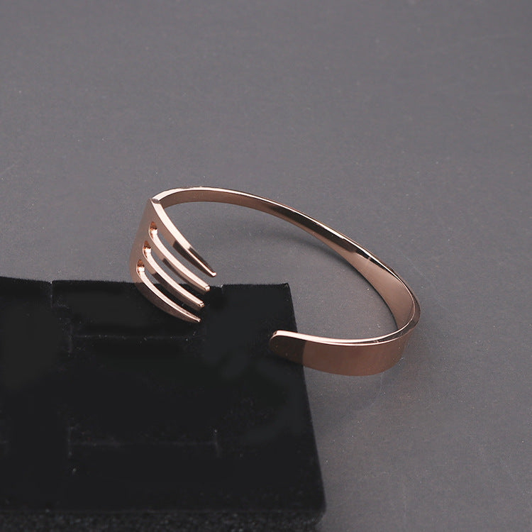 Stainless Steel C Shaped Fork Bracelet Polished Durable Jewelry For Women And Men Silver Unisex Design Jewelry