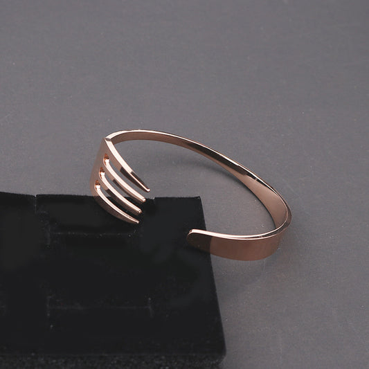 Stainless Steel C Shaped Fork Bracelet Polished Durable Jewelry For Women And Men Silver Unisex Design Jewelry