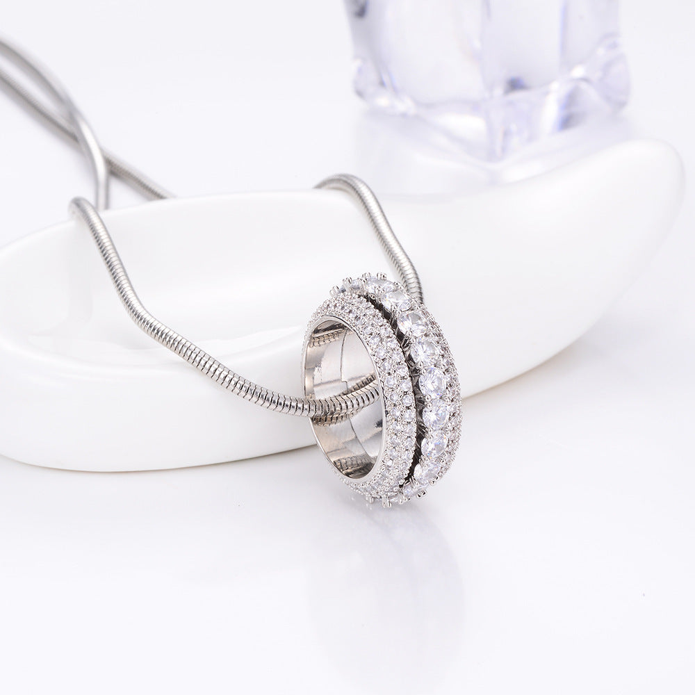 Mens Rotating Ring Bracelet Hip Hop Geometric Design European American Unisex Individually Packed Electroplated