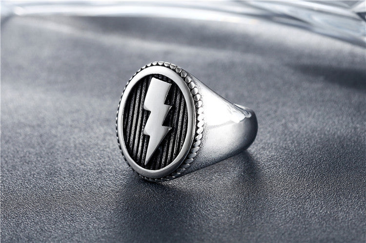 Men's Titanium Steel Lightning Ring