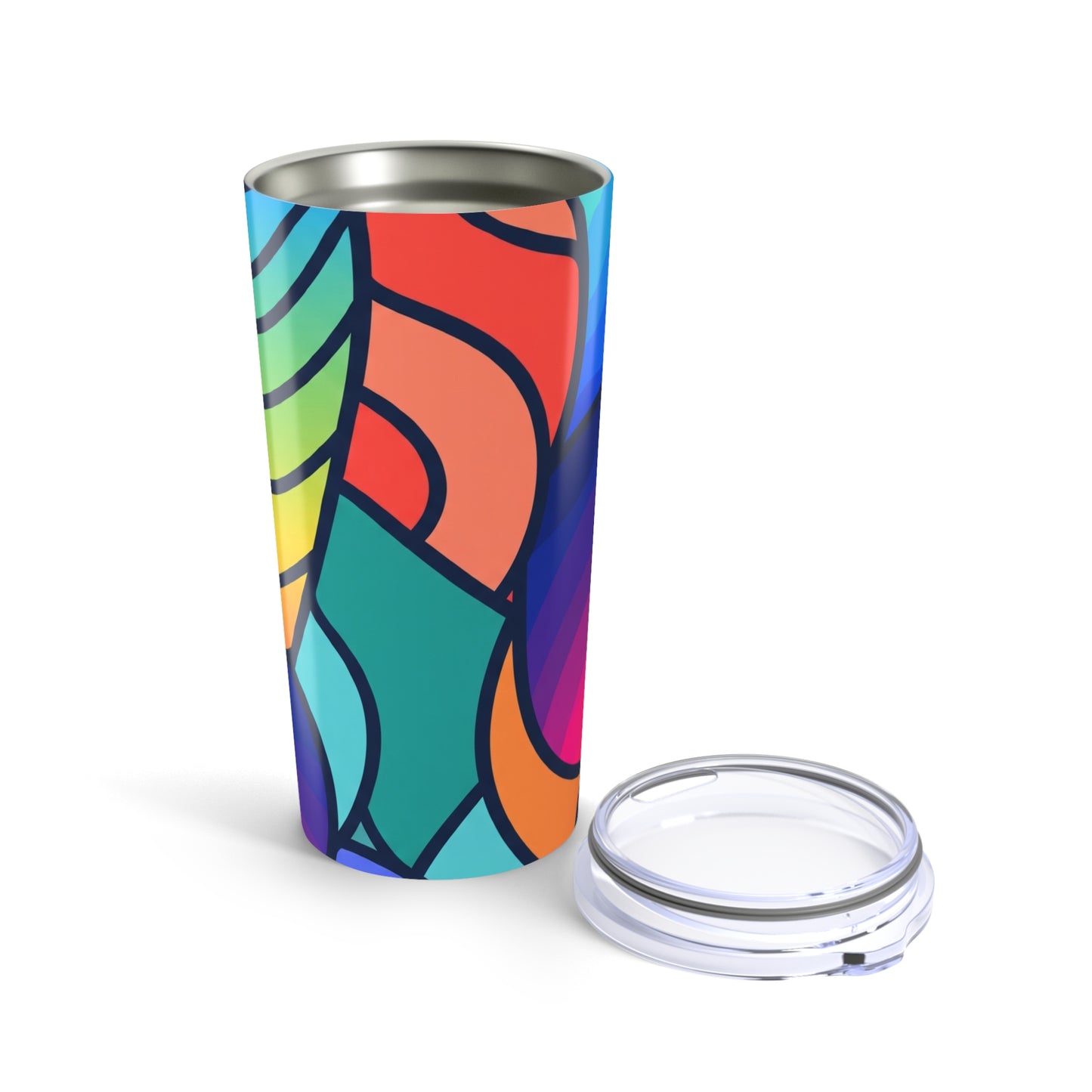 20 Oz Stainless Steel Tumbler With Unique Printed Design Double Wall Vacuum Insulation Spill Resistant Travel Mug