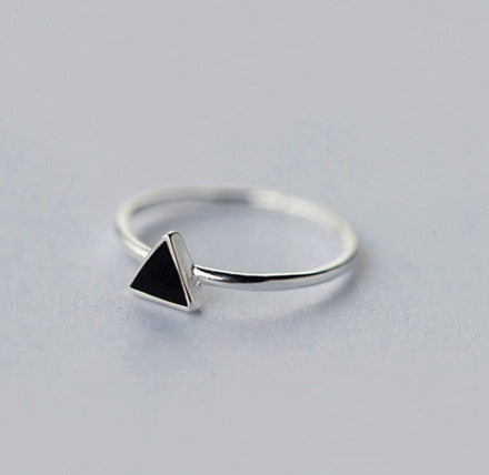 Geometric Triangle Ring 925 Sterling Silver Adjustable Fashion Jewelry Statement Piece Gift For Her Everyday Wear