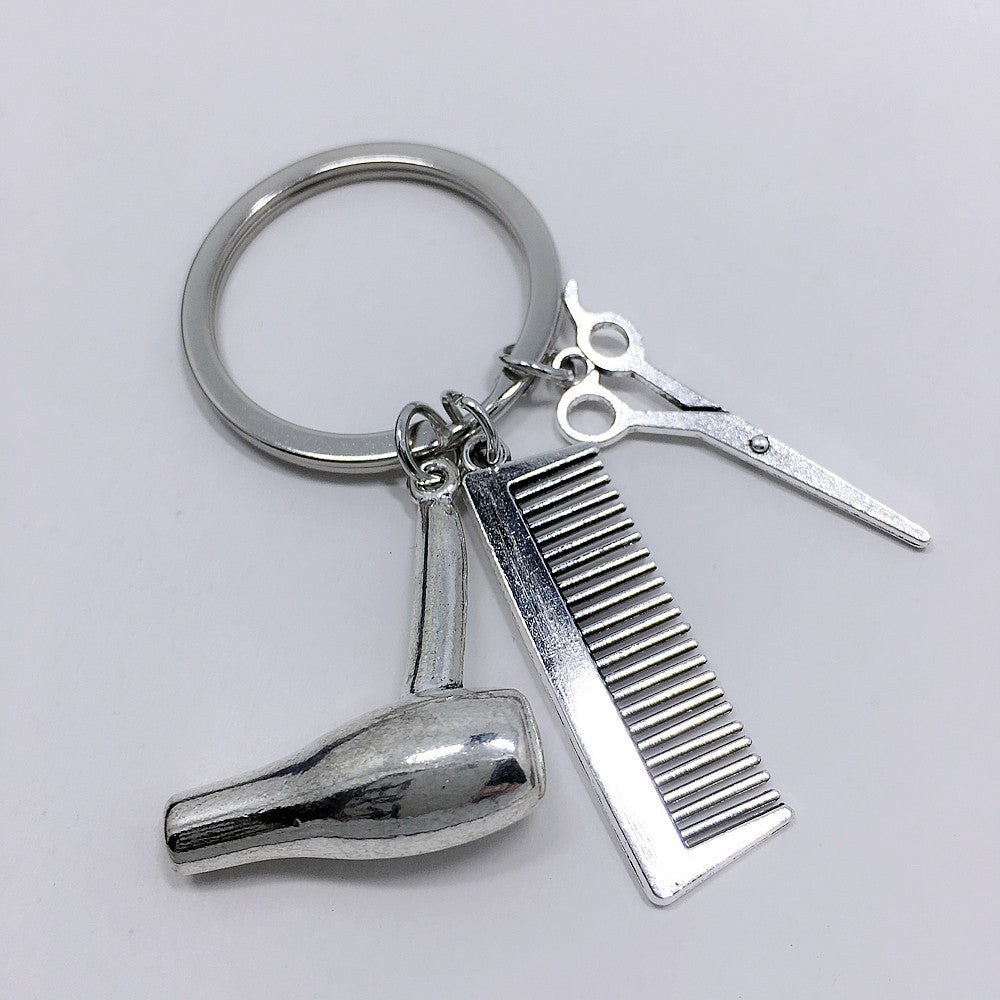 Hairdresser Keychain Unisex Keyring Metal Barber Pendant For Hair Salon Gift And Cutting Tool For Everyday Use