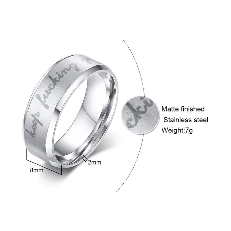 Mens Steel Ring Casual Fashion Geometric Design Durable Versatile Sleek Modern Accessory For Everyday Wearable