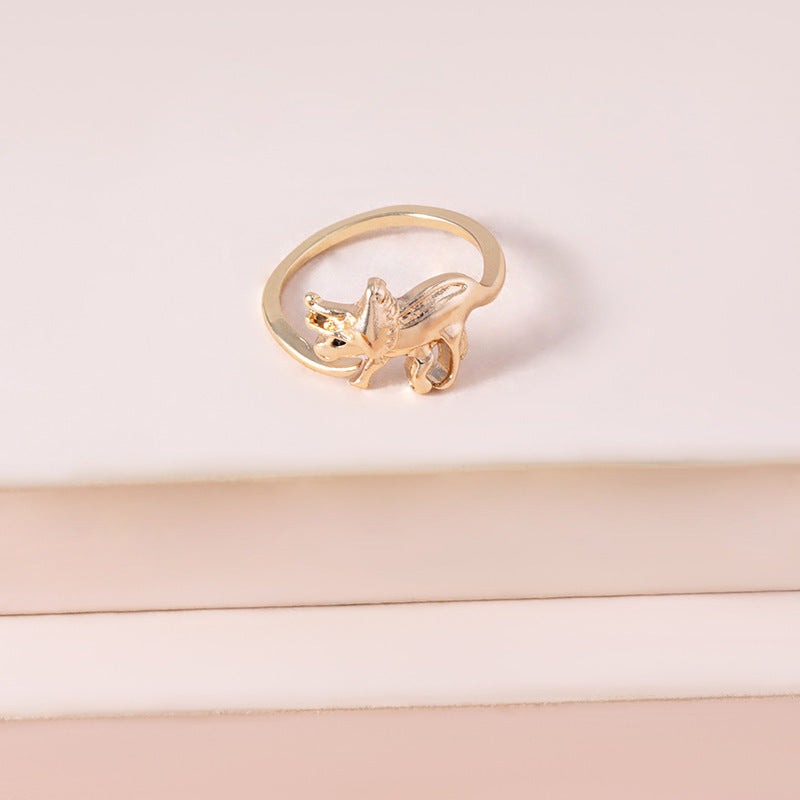 Womens Adjustable Animal Ring Open Design Copper Electroplated Cute Animal Ring Festival Gift For Animal Lovers