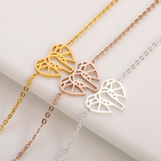 Gold Plated Stainless Steel Elephant Bracelet Geometric