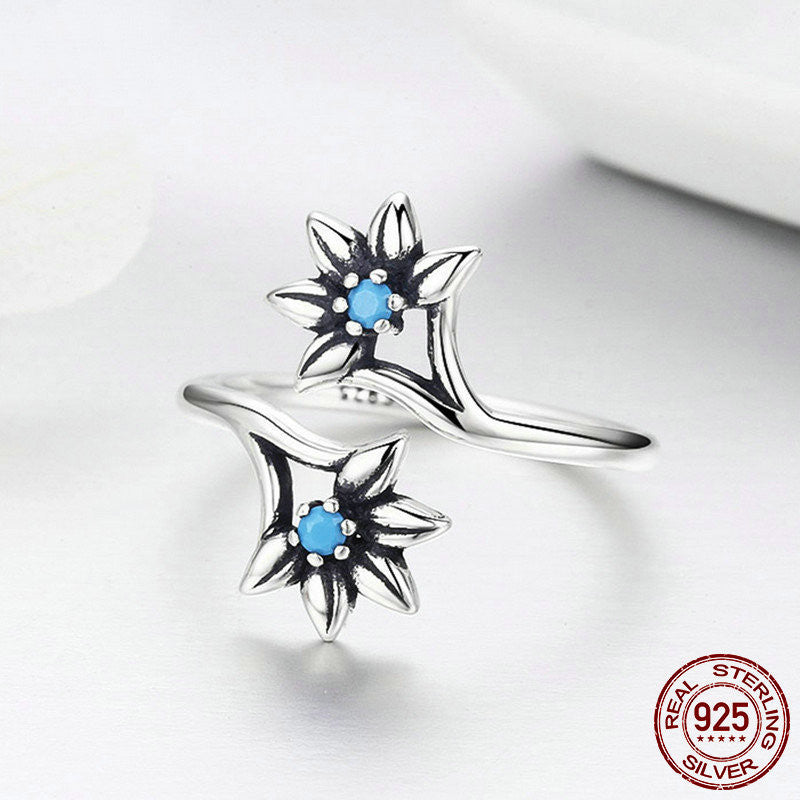 Sterling Silver Flower Ring Elegant Single Flower Lightweight Delicate Jewelry Everyday Wear Gift For Her Floral