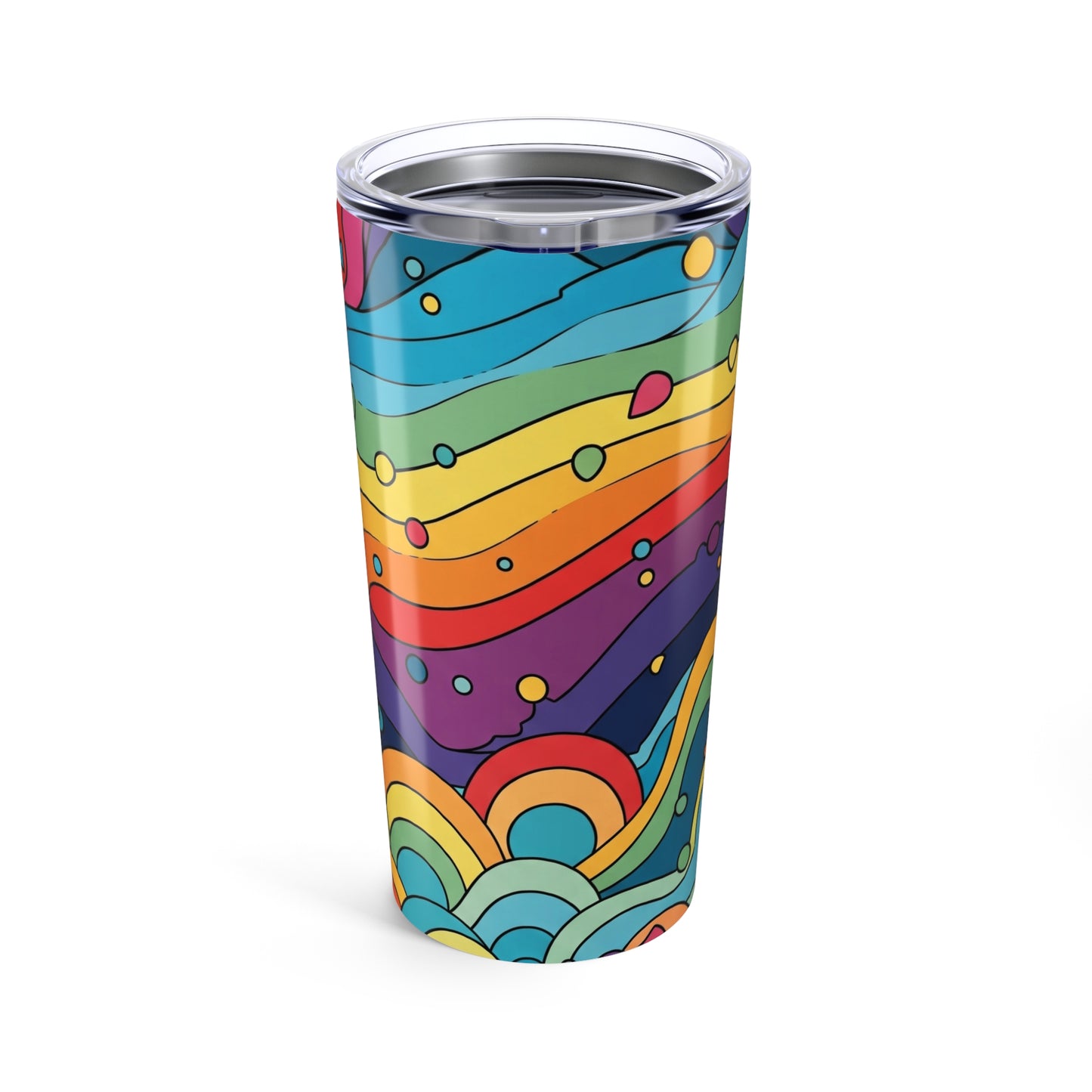 20 Oz Metal Travel Mug Printed Artwork Vacuum Insulated Leak Proof Spill Resistant BPA Free Beverage Holder Hot Or