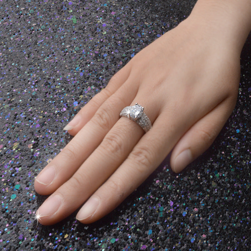 Copper Zircon Four Claw Diamond Ring For Women Korean Style Jewelry Gift For Everyday Wear And Shine For Style