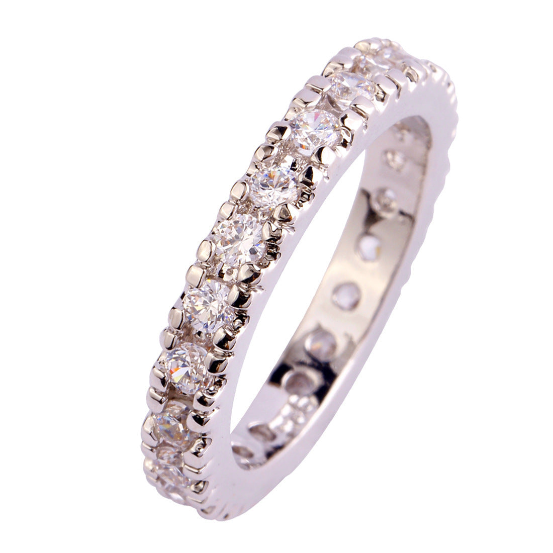 Green Blue Quartz Gemstone Ring Platinum Plated Copper