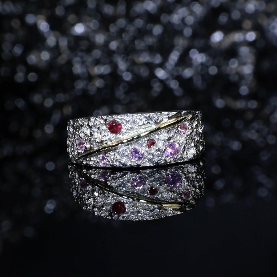 Sterling Silver Diamond Ring Unisex Star Sapphire Adjustable Band Geometric Design For Men And Women Elegant Gift