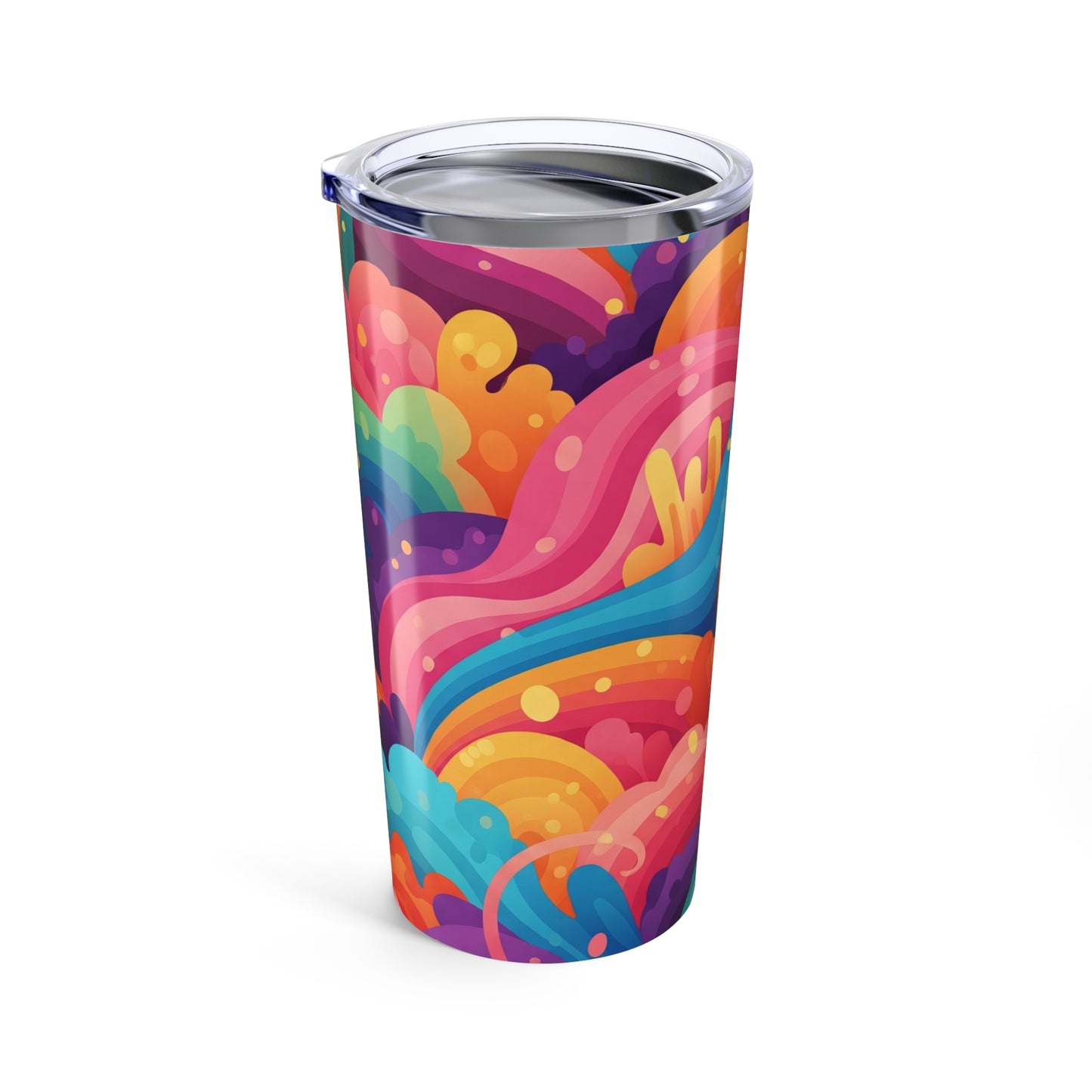20oz Stainless Steel Tumbler With Double Wall Vacuum Insulation Leak Proof Printed Design Durable Travel Mug For