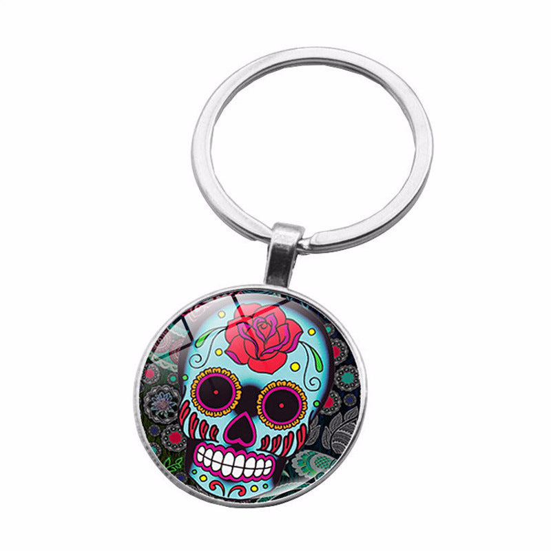 Unisex Keychain Round Zinc Alloy Key Ring Travel Souvenir Bag Charm Car Key Decoration Fashion Pendant Jewelry