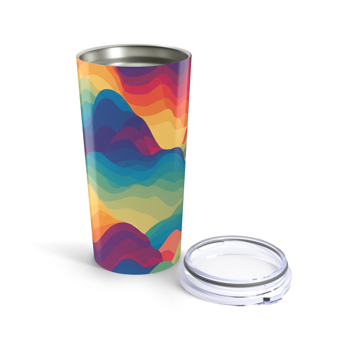 20oz Metal Travel Mug With Double Wall Vacuum Insulation Printed Drinkware Spill Resistant For Hot Or Cold