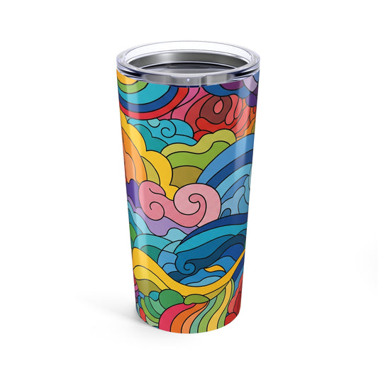 20oz Stainless Steel Travel Mug With Double Wall Vacuum Insulation And Spill Resistant Lid Printed Design