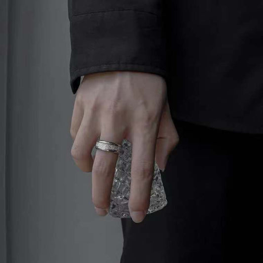 Metal Ring Titanium Steel Band With Silver Thread Accent And Black Ring For Men And Women Fashion For Daily Wear