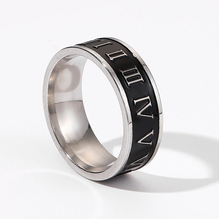 Geometric Titanium Ring Unisex Electroplated Band Jewelry